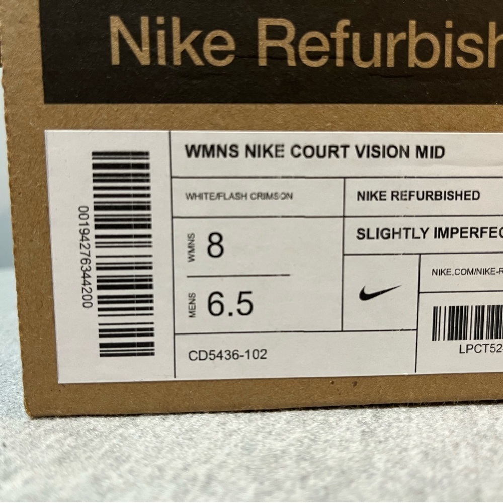 Nike Court Vision Mid 'White Flash Crimson' Women’s Shoe Size 8 CD5436-102 - Picture 11 of 11
